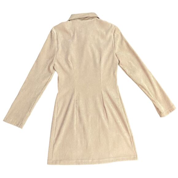 90's Vintage Tan Zip-Up Mini Dress by Possessed Clothing Company - Picture 6 of 8